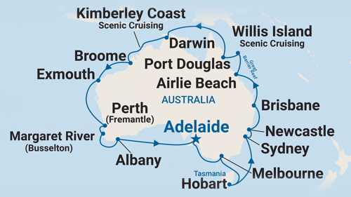Round Australia Cruise from Adelaide