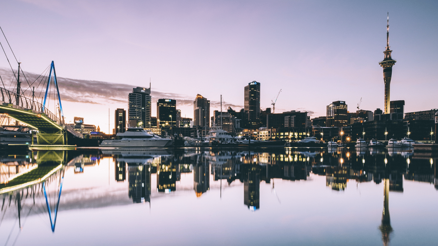Auckland at sunset