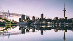 Auckland at sunset