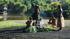 Fijians in their traditional costumes, Suva, Fiji Islands