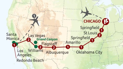 Route 66 Tour Map