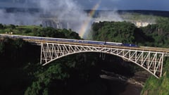 Blue Train on Victoria Falls Bridge