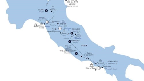 Country Roads of Italy Map 
