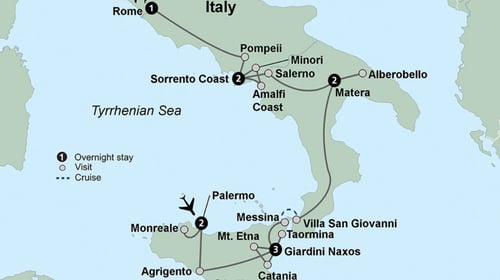 Southern Italy and Sicily Map