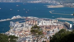 Gibraltar with cruise ship at pier