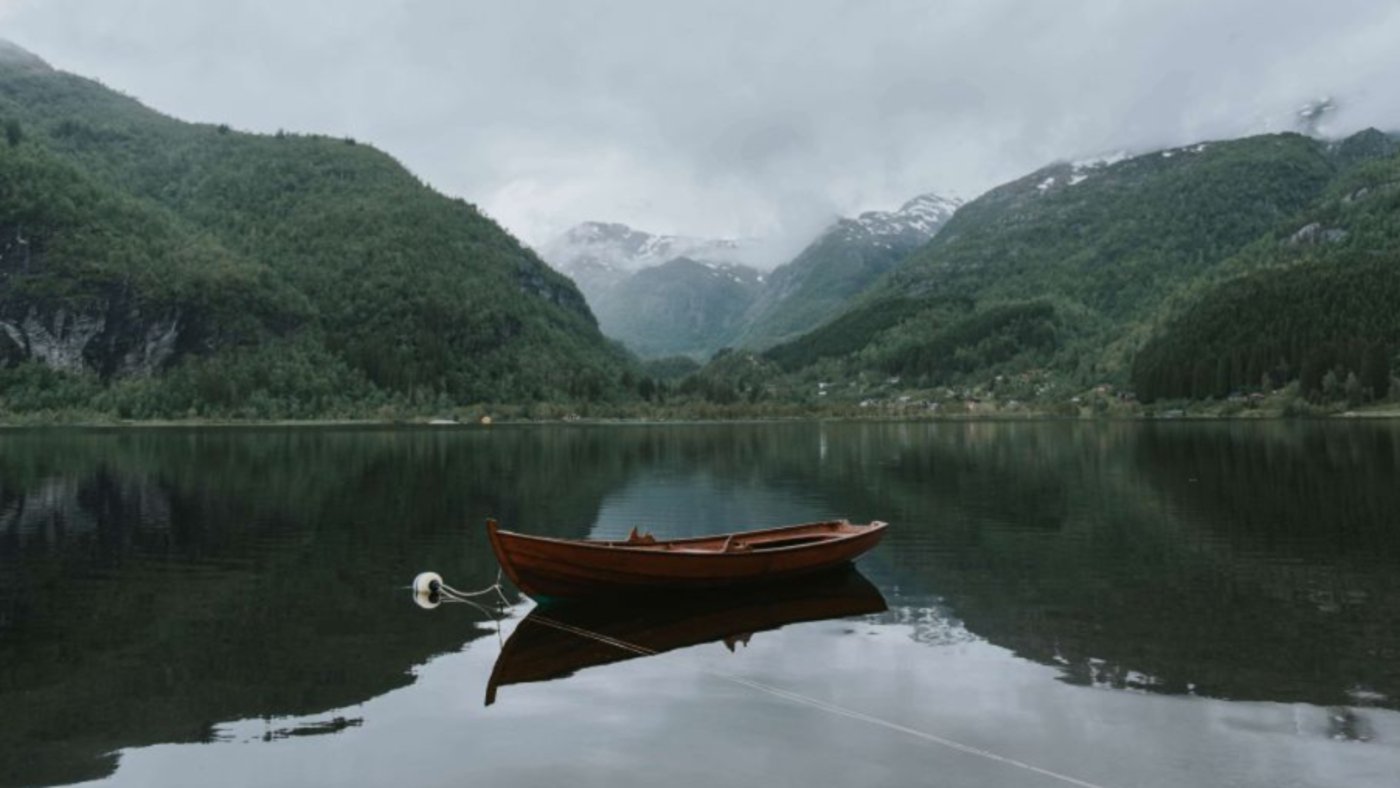 Norway boat at Hardangerfjord, Norway 