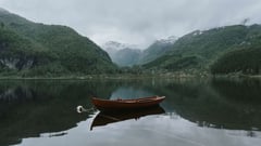 Norway boat at Hardangerfjord, Norway 