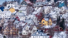 Traditional houses in Narvik, Nordland, Norway 