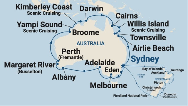 Round Australia & New Zealand Cruise from Sydney (Oct 2027)