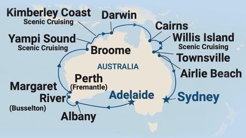 Adelaide-Sydney map