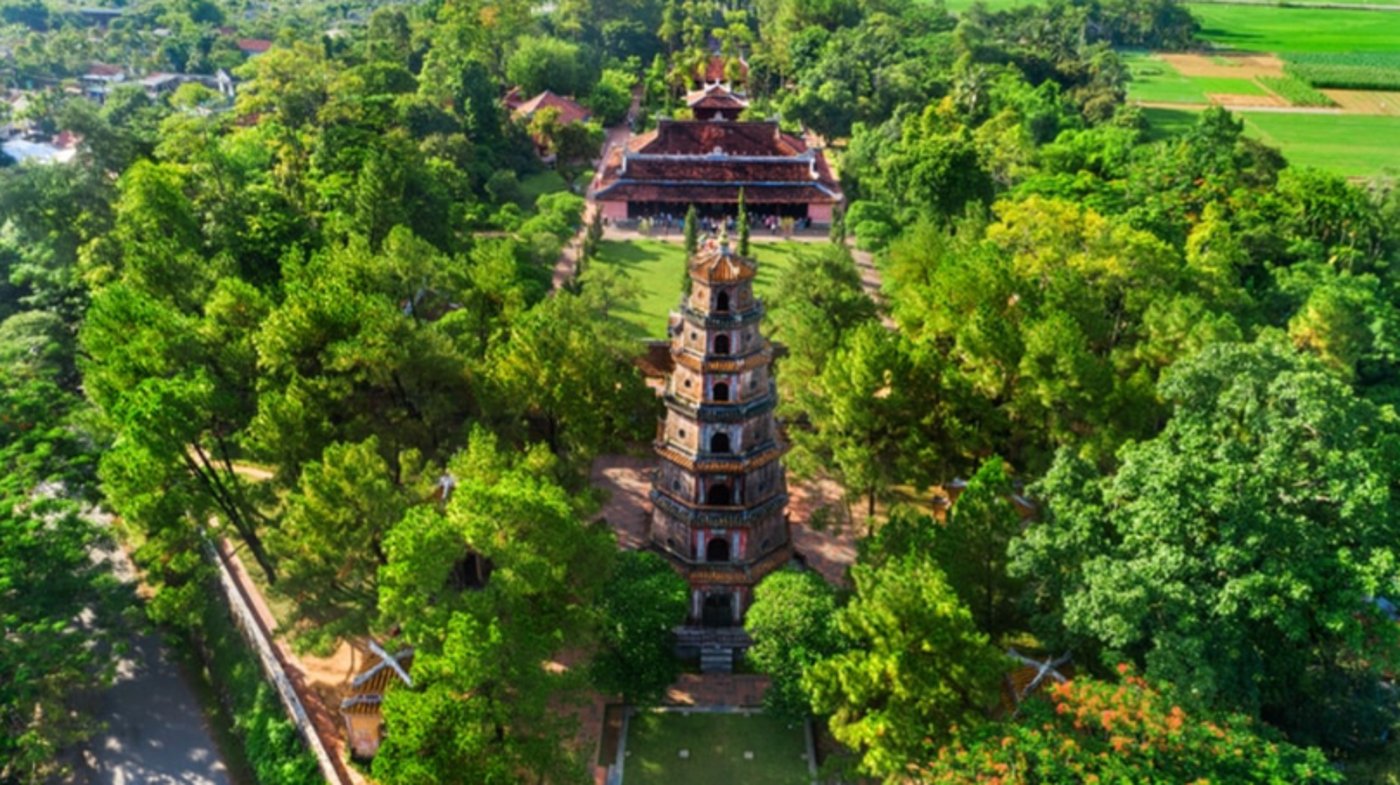 The Thien Mu Pagoda is one of the ancient pagoda in Hue city Vietnam 