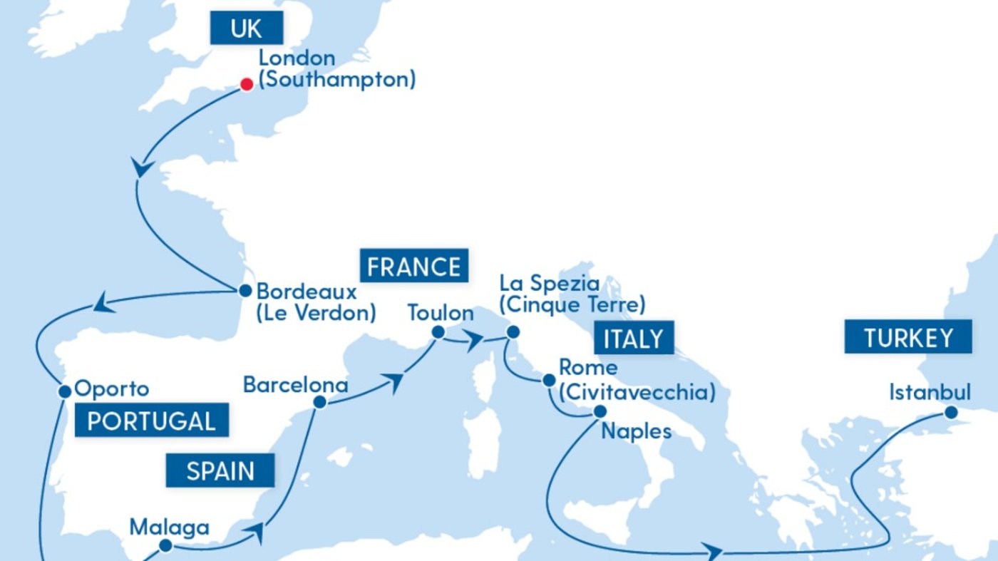 Mediterranean Majesty Exploration from London to Istanbul