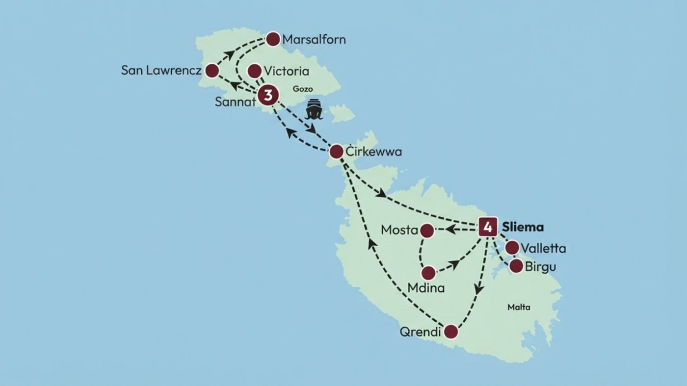 Tour Map - Malta Highlights