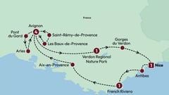 Tour Map - Provence and the French Riviera