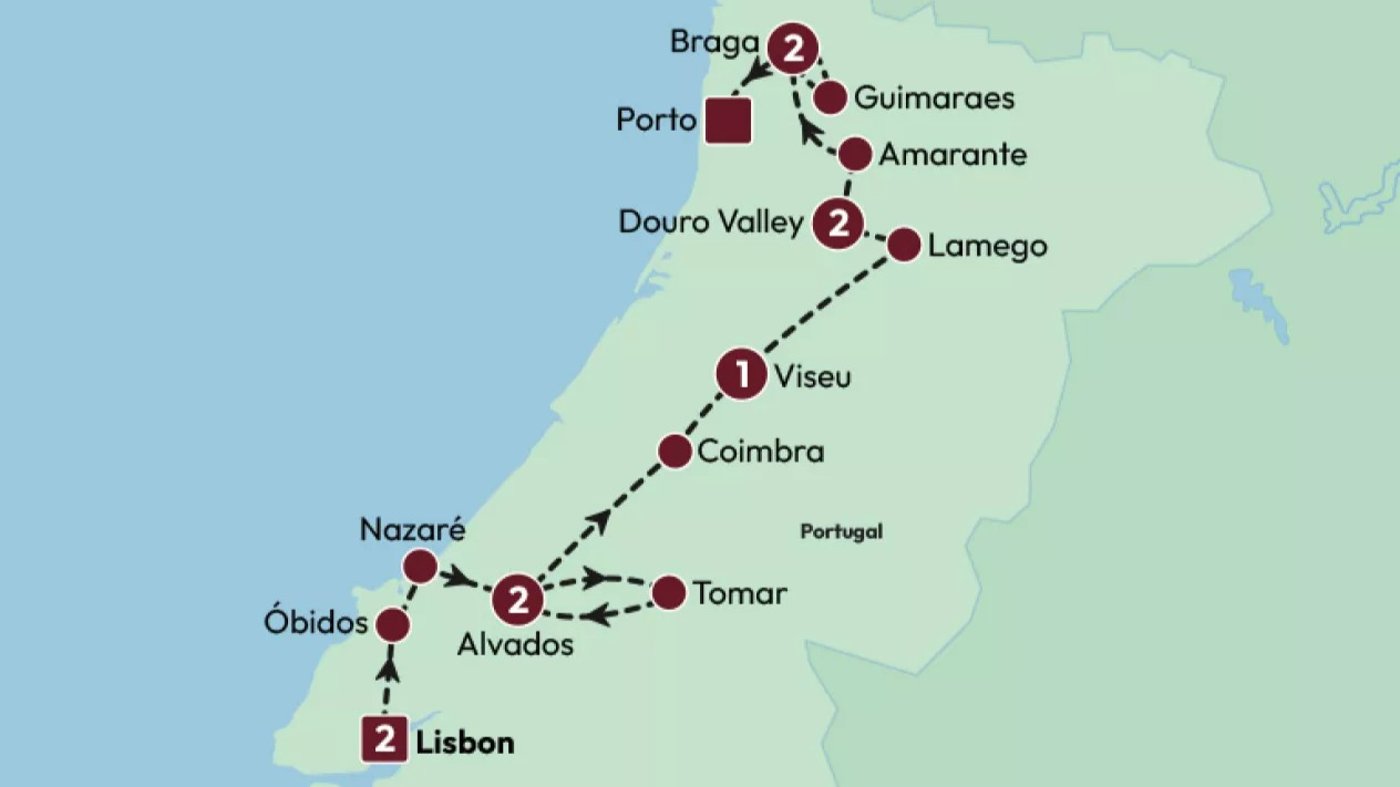 Tour map - Discover Portugal