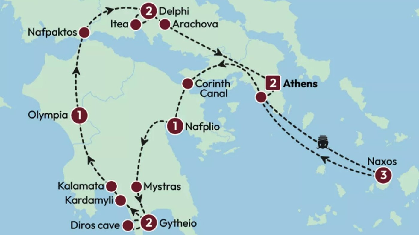 Tour Map - Greece: Legends and Landscapes