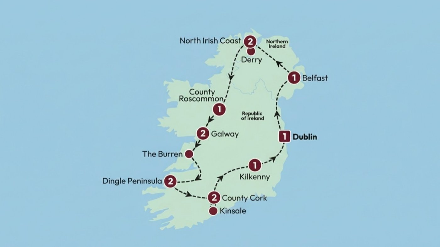 The Emerald Isle - tour map