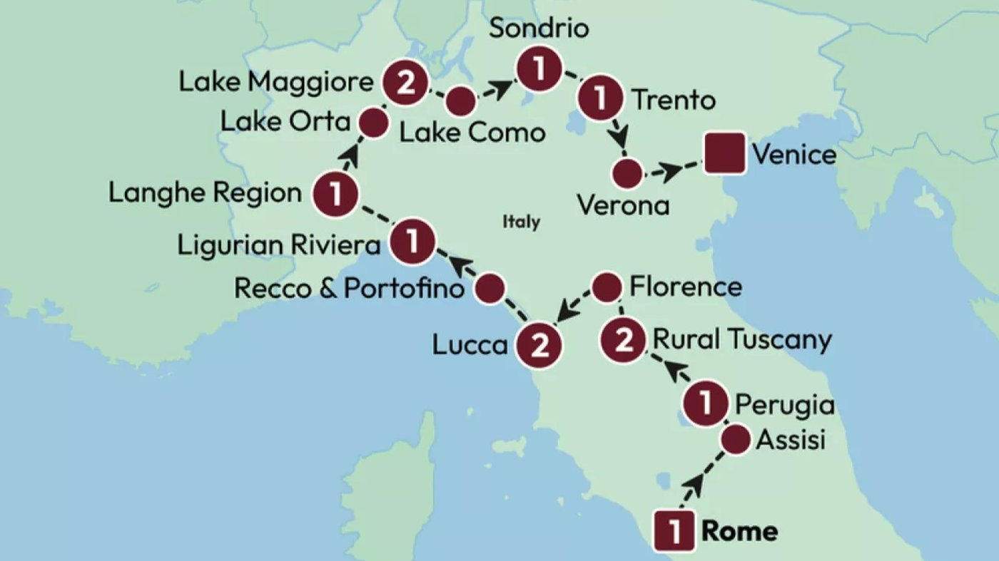 Tour Map - Italian Indulgence